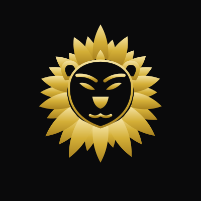 Square profile avatar: the gold lion mark centred on near-black.