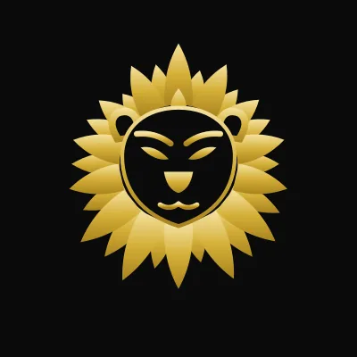 Square profile avatar: the gold lion mark centred on near-black.