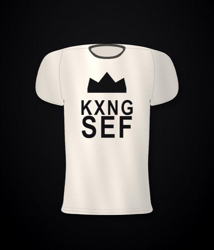 KXNG SEF Crown Hit โ front chest print, bone tee