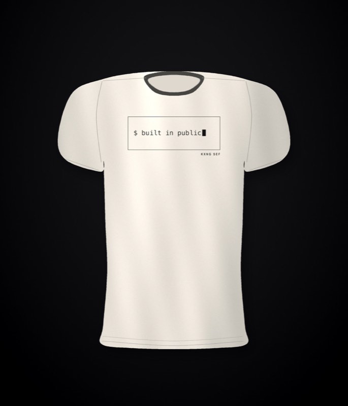 KXNG SEF Built in Public โ front chest print, bone tee
