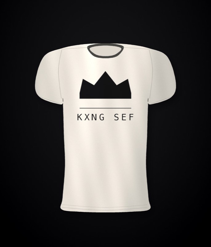 KXNG SEF Chest Crown โ left chest print, bone tee