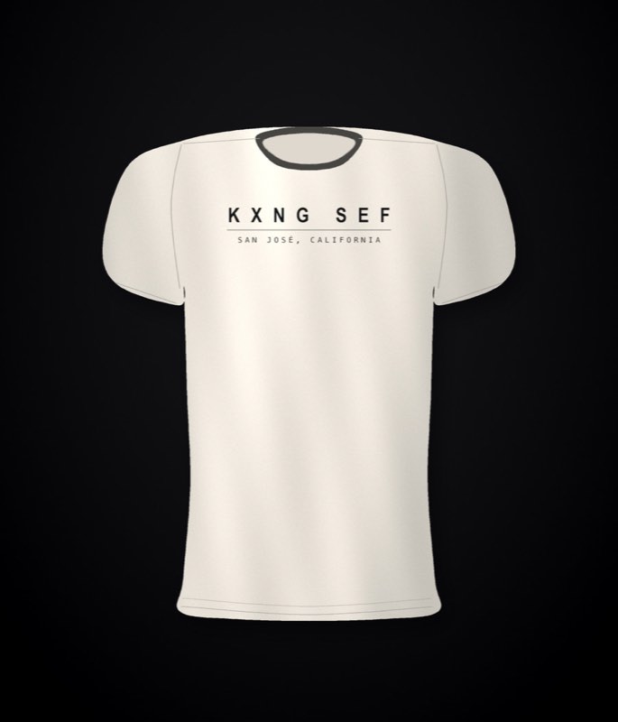 KXNG SEF Yoke Wordmark โ back yoke print, bone tee