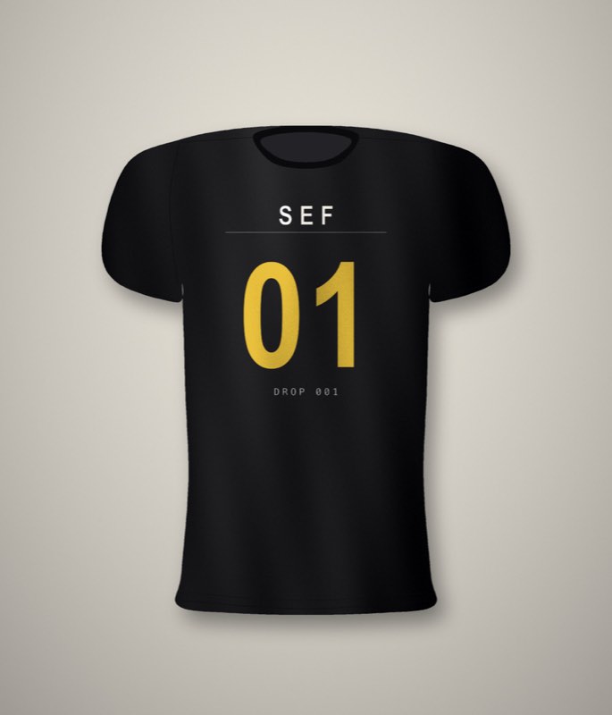 KXNG SEF Roster 01 โ full back print, black tee