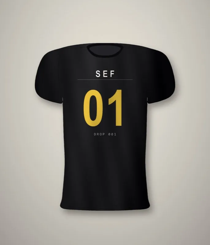 KXNG SEF Roster 01 — full back print, black tee