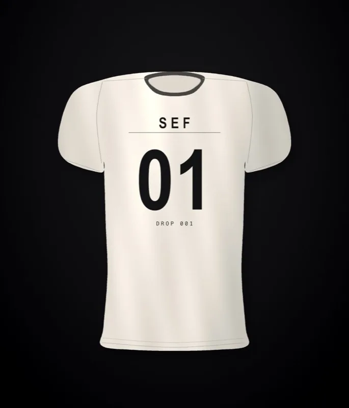 KXNG SEF Roster 01 — full back print, bone tee