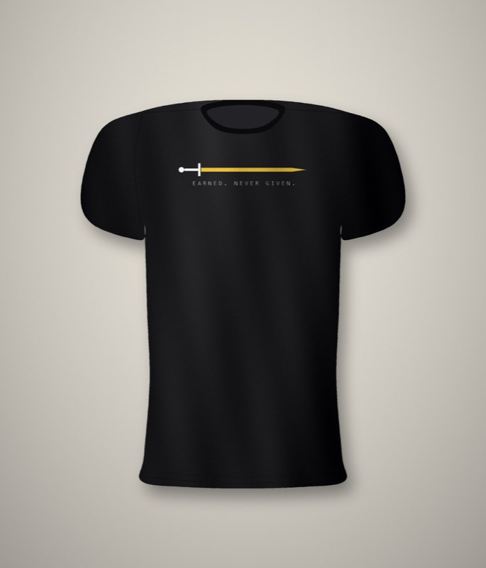 KXNG SEF Yoke Blade โ back yoke print, black tee
