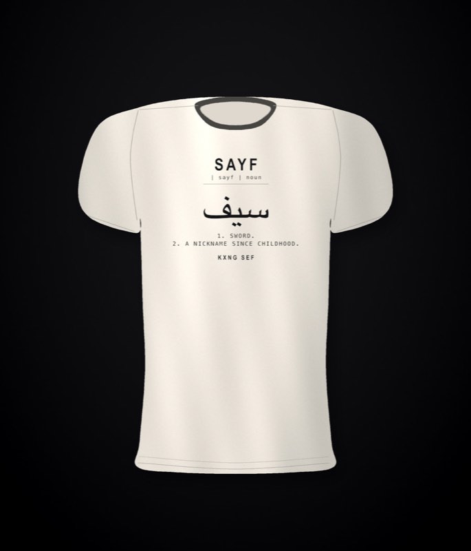 KXNG SEF Lexicon โ full back print, bone tee