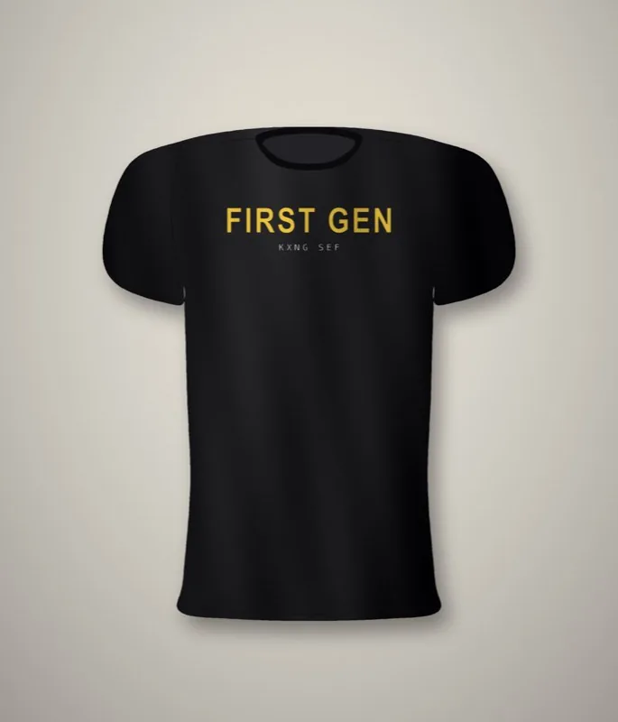 KXNG SEF First Gen — front chest print, black tee