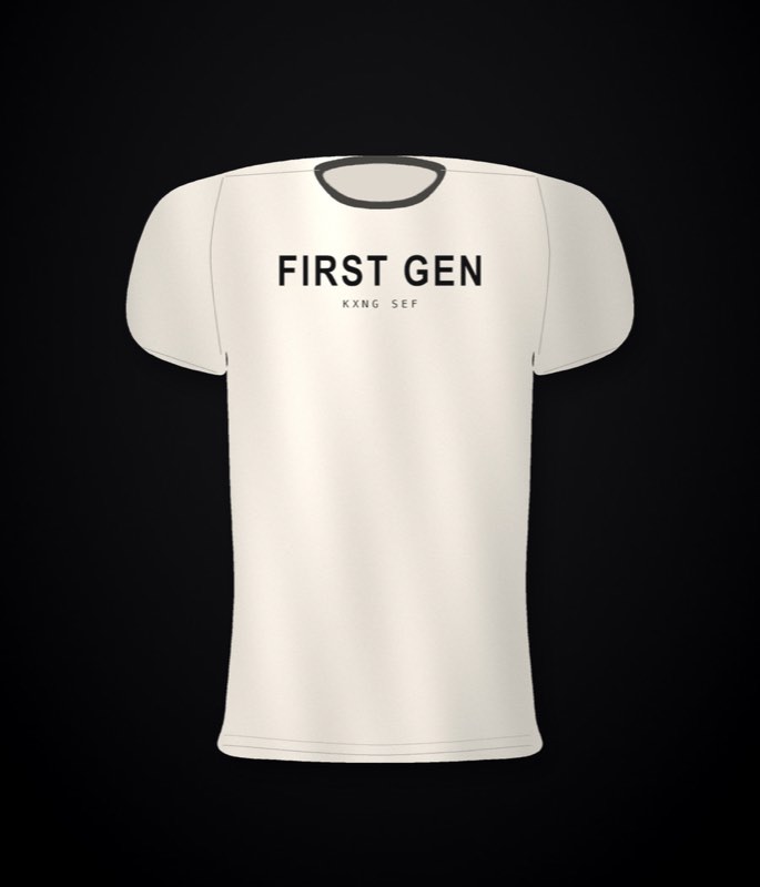 KXNG SEF First Gen โ front chest print, bone tee