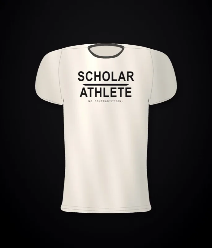 KXNG SEF Scholar Split — full back print, bone tee