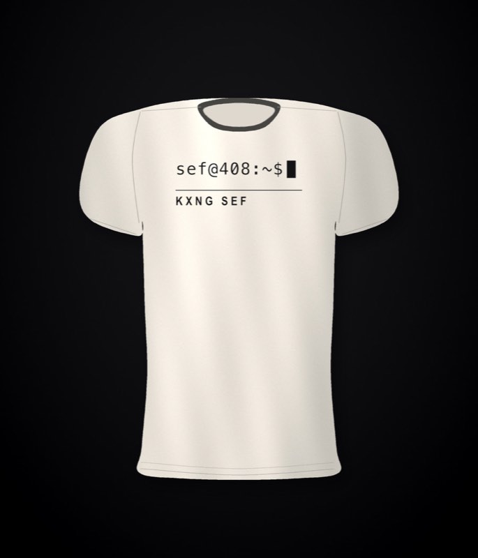 KXNG SEF Shell Tag โ left chest print, bone tee