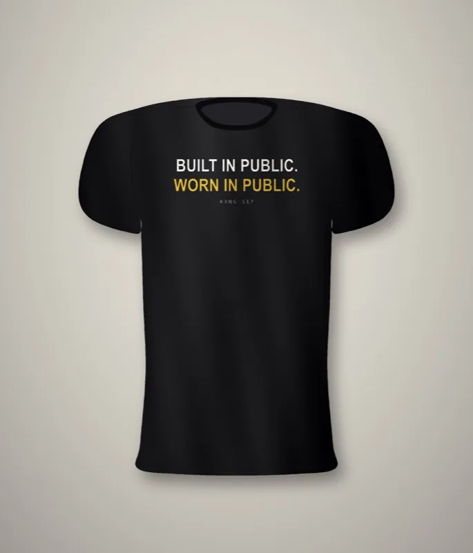 KXNG SEF Worn in Public — full back print, black tee